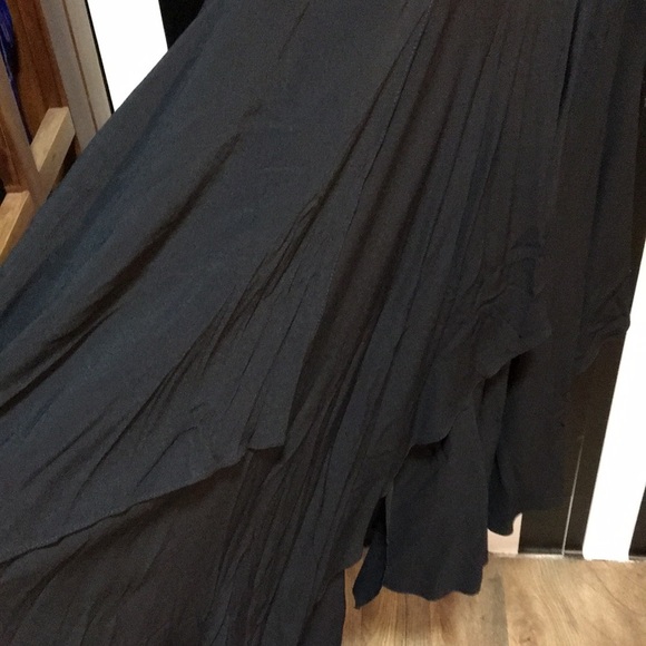 Vintage 1980s Black Flowy Skirt Dancing Dress Rhinestone Trim Small /Med Woman’s - Picture 13 of 17